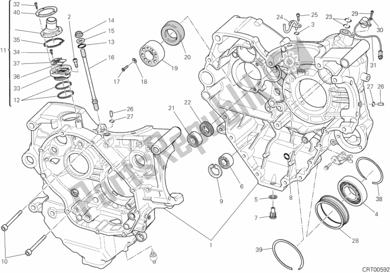 Todas las partes para Caja Del Cigüeñal de Ducati Multistrada 1200 S Touring USA 2013